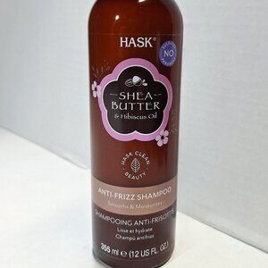 HASK Shea Butter & Hibiscus Oil Anti‑Frizz Shampoo 12oz – Smooths & Moisturizes